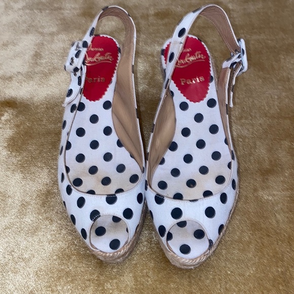 Christian Louboutin Canvas Wedge - Picture 2 of 5